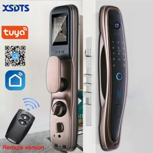 Kontrollera nya Biometric Tuya WiFi -appen Remote Camera Electronic Smart Door Lock Password Electronic FingerPrint Locks Nyckel IC -kortlås