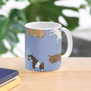 Lazy Bull Terrier - Copas de estética de caneca de café azul para 240418