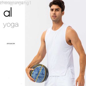 Desginer alooo yoga t shirt toppkläder korta man män ursprungsports väst fukt wicking och snabb torkning fitness basket män löst passande träning kostym