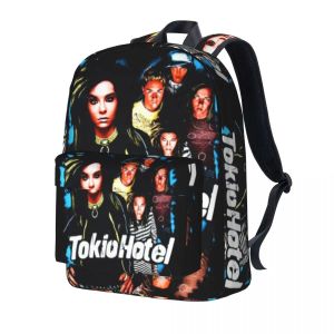 Çantalar Tokio Hotel Sırt Çantası Moda Alman Rock Kız Polyester Seyahat Sırt Çantaları Büyük Modern Lise Çantaları Sırıltılar Noel Hediyesi