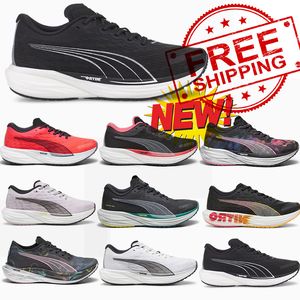 Scarpe da corsa pumaa deviano nitro 2 uomini da donna scarpe scarpe da ginnastica black white fire orchid black-sun flusso di scarpe da torrente all'aperto scarpe spedizione gratuita