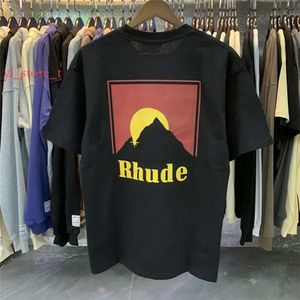 100%Baumwolle Luxusmarke Rhude Shirt Fashion T -Shirt Herren Designer T -Shirts Männer atmungsaktives Top Kurzarm hochqualitativ hochwertige Freizeit -T -Shirts Herren Tees 6765