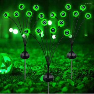 Halloween Outdoor Solar Powered 6-head Eyeball Lights Led Green Lawn Waterproof Party Garden Yard Decor