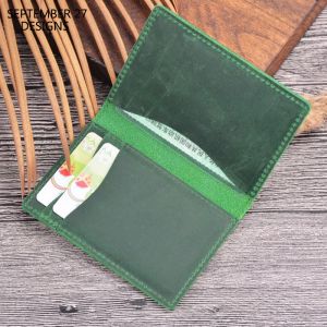 Halter neuer Stil Kreditkarte Brieftasche Männer verrückte Pferd Leder Vintage ID BUS CARD CAUS RETRO RETRO Small Money Bag 100%Cowskin Mini Geldbeutel