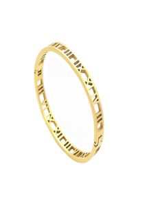 Baoliren Titanium Steel Roman Numerals Jewelry Yellow Gold Hollow Out Bangle for Women T2004232360905