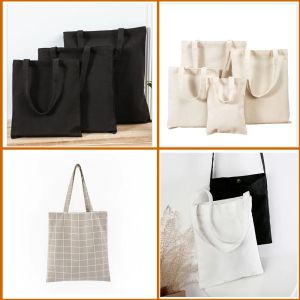 Bags Canvas Cotton bag grocery handbag Foldable Fabric tote bag portable Storage organizer Shopping bag for woman Cloth organizer bag
