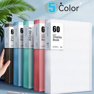 5 Cores A4 Plástico Plastic Binder File Pastas Documentos Folheto de livreto 30/60/100 Páginas Office Student Supplies Desk Organizer 240416