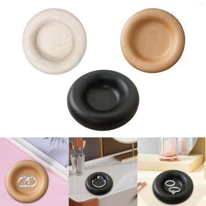 Jewelry Pouches Wooden Tray Round Multifunction Ring Dish For Watches Necklaces Bracelets Rings Earrings Showcase Entryway Table