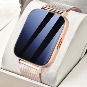 Watches 2022 New Women Smart Watch Men Bluetooth Call Full Touch Metal Watch Case fitness tracker Call Smart Clock Ladies Smartwatch Men