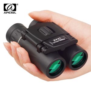 Telescopes APEXEL 8x21 Compact Zoom Binoculars Long Range 3000m Folding HD Powerful Mini Telescope BAK4 FMC Optics Hunting Sports