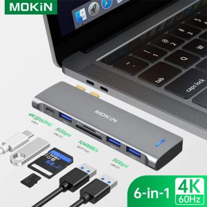 MacBook Pro/Air M1 M2用ハブUSB Cアダプター、Mokin USB C Hub MacBook Pro with USB、USB C to Card Reader、100W Thunderbolt 3 PDポート