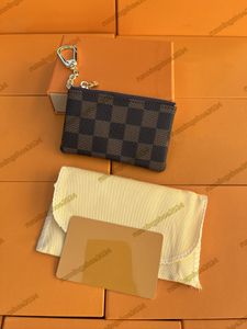 Womens key coin purse mens wallet black flower poke card holder keychain Genuine Leather luxury Designer small zippy wallets Coin Purses CardHolder Key pouch
