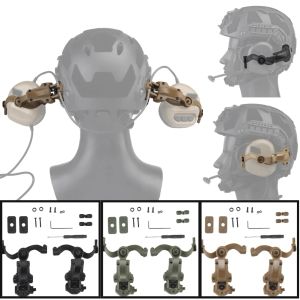 헬멧 2pcs 헬멧 헤드폰 레일 브래킷 나일론 헬멧 마운트 레일 어댑터 360 회전 조절 가능한 에어 소프트 장비 실외 사냥.