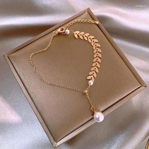 Charm Bracelets Fashion Pearl Wheat Ear Bracelet Elegant Girl Jewelry Graduation Season Gift For Students And Classmates