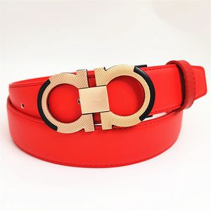 designer belts for men 3.5 cm wide luxury women belt Smooth leather pattern and bright surface splice 8-figure buckle white black red brown blue yellow belt body