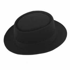 9color unissex homens homens chapéu de sol fedora sentiu torta de porco chapéu triturável quebrando o panamá bb branco heisenberg em estoque 25 240415