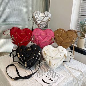 Designer Handbags Famous Brands Heart Bags Women Ladies Shoulder Luxury Pu Leather Purses and for