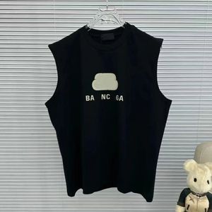 Paris Designer Mens T-shirt okrągła szyja modny trend T-shirt luksusowy 2b-literowy nadruk swobodny sport luźne bawełniane czarno-białe kamizelki koszulki bez rękawów