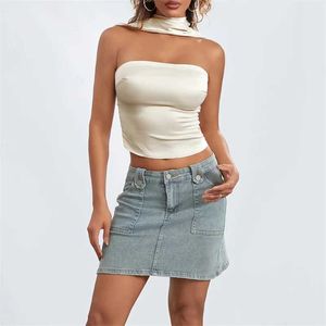 Women's Tanks Camis Xingqing Halter Tank Top y2k Clothes Summer Women Solid Color Slveless Backless T Shirt Vest 2000s Aesthetic Clothing Clubwear Y240420