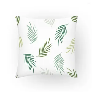 Cuscino semplice foglie verdi copertura 45x45 pianta cuscino nordico stampato floreale divano decorativo decorazioni per la casa artistica giardino e2180g