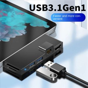 Stazioni per Surface Pro 4 5 6 Hub della stazione docking con lettore di schede TF HDMicompatibile 4K Gigabit Ethernet 2 USB 3.1 Gen 1 Porta B