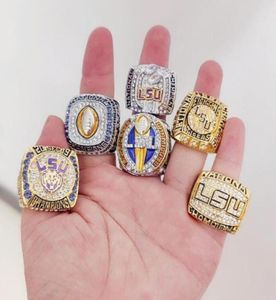 LSU 6pcs 2003 - 2019 год Tigers National Ship Ship Ring Souvenir Men Fan Gift 2019 2020 Оптовые 9166712