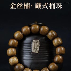 Strand Jinsi Nanmu Handstring Old Material Ebony Handplate Vintage Tibetan Style Bucket Beads Sandalwood Buddha