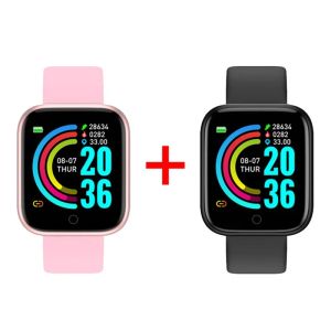 Braccialetti 2pcs d20 pro color screen uomini donne smart watch fitness tracker y68 smartwatch bracciale sport sport per Android iOS Xiaomi