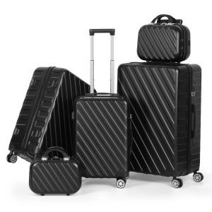 Define 5pcs Black Bagage Set com Spinner Wheel ABS+PC