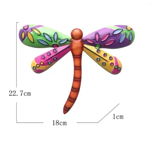 装飾的な置物ホームクラフトギフトドラゴンフライウォールデコレーションアイアンハンギング - 紫色