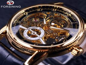 ForSining 2017 Hollow Gravering Skeleton Casual Designer Black Golden Case Gear Bezel Automatic Watches Men Luxury Brand Watches3513028