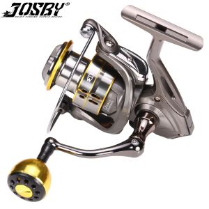 Combo JOSBY Spinning Fishing Reel 5.2:1 Gear Ratio Max Drag 12KG Wheel for Carp Rotating Coils Feeder Accessories Fishing Tools Pesca