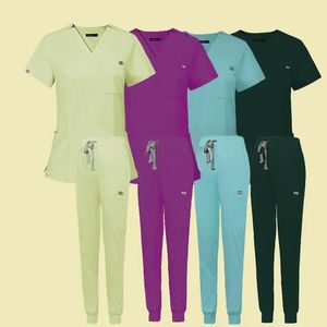 Toptan ameliyathane üniforma Scrubs Hastane Çalışma Scrubs Set Malzemeleri Hemşire Diş Cerrahisi Takım İş Giysesi 240420