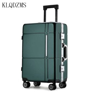 Luggage KLQDZMS Men New Fashion Suitcase Portable Mute Universal Wheel Boarding Suitcase Carry on Cabin Rolling Luggage for Younger