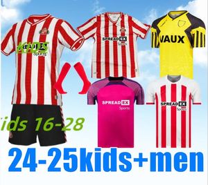 Sunderland 24 25 Home Away Soccer Jerseys Stewart Simms Roberts Amad Clarke Dajaku Embleton Evans O'Nien 2024 2025 Camisa de futebol Pritchard 1994 1993 Amarelo 93 94