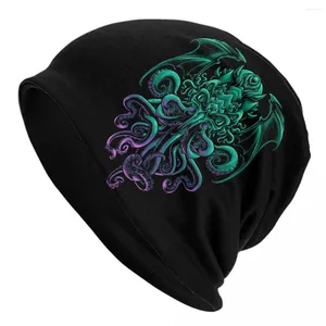 BERETS COOL H.P. Lovecraft Cthulhu Bonnet Hats be for women men men秋の冬暖かいr'lyeh Skullies Beanies Capsの古い神