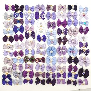 100st Pet Grooming Hair Bows Puppy Mix Colors Dekorera tillbehör för små hundgummibandleverantör 240418