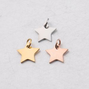 Bangle Fnixtar 20pcs 12mm Mirror Polish Stainless Steel Cutting Star Pendant Charms with Jump Rings for Diy Making Necklaces Bracelets