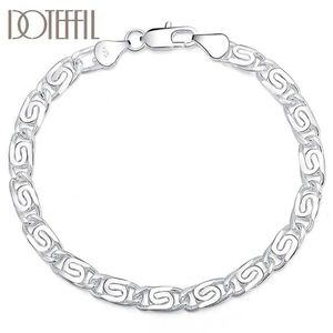 Chain Charm Silver Color Bracelets for Women Retro Creativity Chain Fashion Wedding Party Christmas Gifts Jewelry Y240420