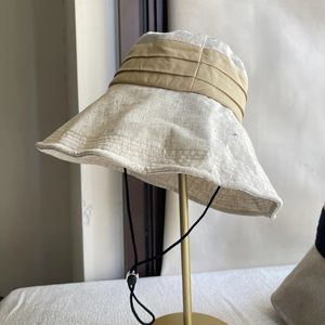 Japanese Hemp Sun Hat UV Protection Summer Wide Brim Bucket Korea Breathable Foldable Beach with String 240417