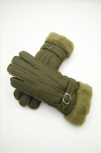 Klassische Frauen Winterfellhandschuhe Mode Wolle Handschuhe Mode echte Winterlederhandschuhe Wind Frost Schutz2187611