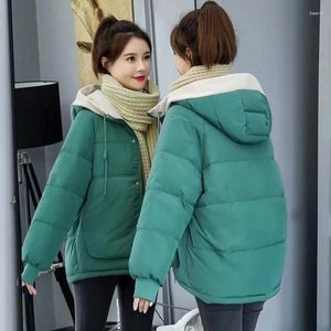 Women's Down 2024 Winter Coat Women Fashion Jacket Cotton Padded Parka Outwear Hooded Colors Solid Female Thicken Coats