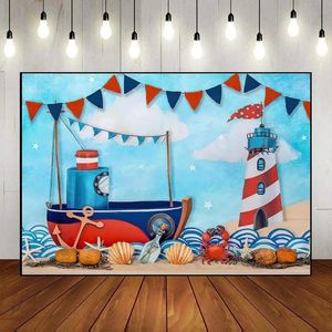 Rudder nautico PO Sfondo Born Birthor Birthday Decoration Pografo Donti a vela Banner personalizzato 240407