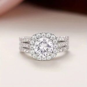 Male proposal party Single gemstone ring Trend Three-dimensional surface design ring party jewelry for women