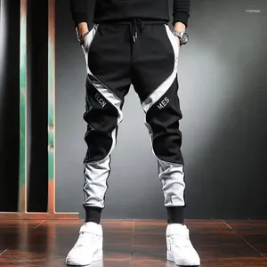 Męskie spodnie klasyczne streetwear hip -hop joggers men liter wstążki