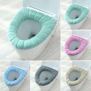 Toilet Seat Covers Pad Bathroom Closestool Washable Soft Winter Warmer Mat Cushion Bidet Lid