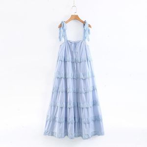 今、レディースの服の卸売フリル大きなスイング妖精のドレス長い9172