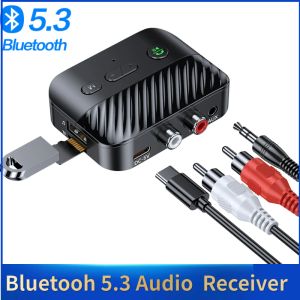 Adapter New Bluetooth 5.3 Audio Receiver Support Tf Udisk Music Play 3.5mm Aux RCA Wireless Audio Adapter for TV PC Speakers Car