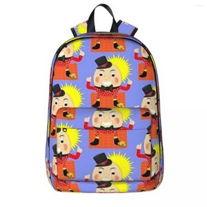 Backpack Humpty Dumpty sentou -se em uma parede