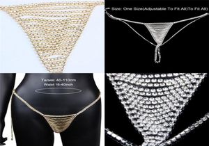 Lady Sexy Bikini thong trosor kedja porr erotiska underkläder magkedjan kristall kroppskedja för kvinnor par sexiga smycken t200508 87370038